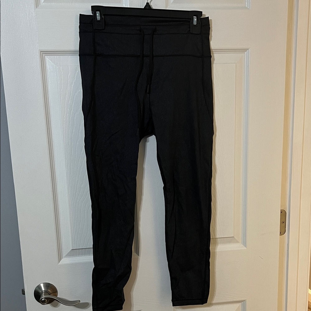 Zyia Black Shimmer drawstring luxe Leggings
